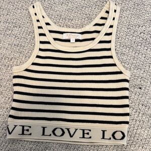 Effeny Striped Black and White Tank Top small/medium